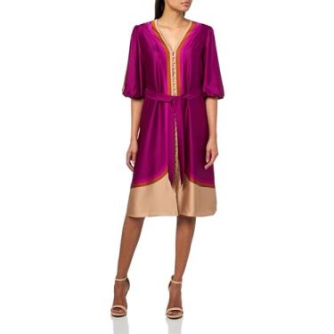 Imagem de Trina Turk Vestido feminino com botões frontais, Multi, 42
