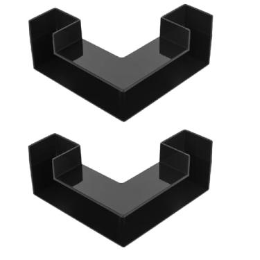 Imagem de HSHGZSR 1 pç/2 peças caverna de aquário de canto, túnel subterrâneo de aquário de plástico, túnel de esconde camarão resistente em forma de L, túnel de esconderijo de peixe de perfil baixo fácil de