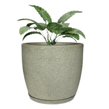 Imagem de Vaso Grande Cone Decorativo Polietileno Planta Jardim Varanda (Cinza)