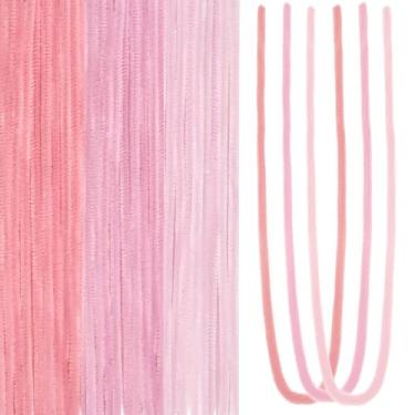 Imagem de TOAOB 300 peças de limpadores de cachimbo de comprimento longo, 3 cores, rosa pálido, 61 cm, hastes de chenille difusas, artesanato, limpadores de cachimbos, flores, animais, para artesanato DIY
