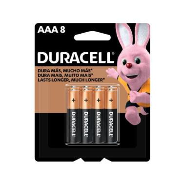 Imagem de Pilha Duracell Alcalina Pequena AAA - 8 Unidades