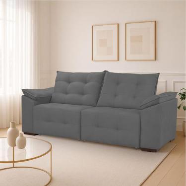 Imagem de Sofá Rayssa Reclinável Confortável Reforçado Veludo Premium - Los Herm