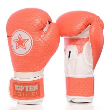 Imagem de Luva de Boxe e Muay Thai SUPERIOR - Top Ten, Laranja, 14OZ