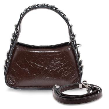 Imagem de Bolsas femininas de couro genuíno premium, bolsa tiracolo de designer, bolsas transversais pretas versáteis e modernas, Marrom, Clássico