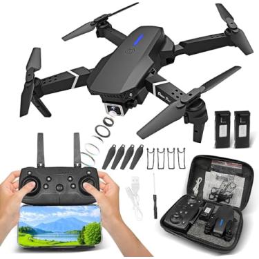 Imagem de Drone com Camera Alta Resoluçao E88 Drone FPV Mini Drone Dobrável 4K HD Câmeras Quadricóptero Premium PRETO