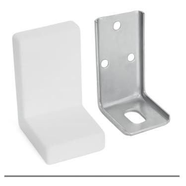 Imagem de "Kit Completo com 12 Suportes Cantoneira em L com Acabamento Branco + 12 Parafusos e Buchas – Fixação Reforçada para Móveis e Prateleiras"