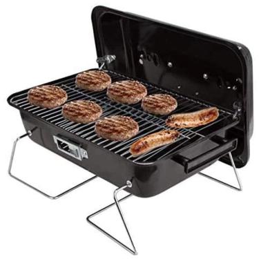 Imagem de Churrasqueira a Carvão Portátil Serve Até 4 Porções, Aço Inox, DUKE GRILLS, Preto