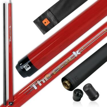 Imagem de YEUEK Taco de sinuca Little Monster de fibra de carbono sem envoltório com tecnologia preta 147 cm 12,9 mm ponta de baquelite com bolsa de couro macio