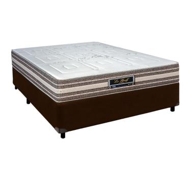 Imagem de Cama + Box Marrom E Colchão Molas Ensacadas Casal - Legriff Sankonfort