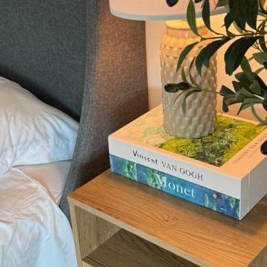 Imagem de Caixa organizadora de cabos decorativos em forma de livro – Caixa organizadora de cabos expansível com fecho magnético para casa e escritório (Gogh Monet, grande)