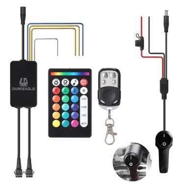 Imagem de LD DARKEAGLE Controle de substituição com sinal de seta de freio, funções inteligentes de economia de energia, controle remoto APP/RF, caixa de controle de 4 pinos com interruptor 5A fusível para