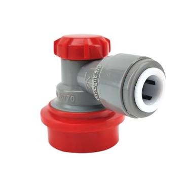 Imagem de Conector de junta para barril de cerveja, Duotight 9,5 mm (3/8") X Ball Lock Disconnect - (Gás cinza) Corney Keg Joints