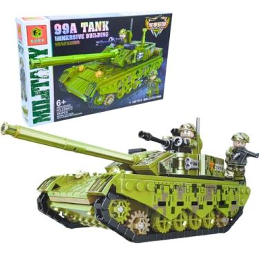 Imagem de Conjunto de Blocos de Montar 492 Peças - Tanque Militar 99A - Brinquedo Educativo de Construção Infantil, Blocos de Construção com Minifiguras, Peças Compatíveis e Detalhes Realistas (Tank 99A)
