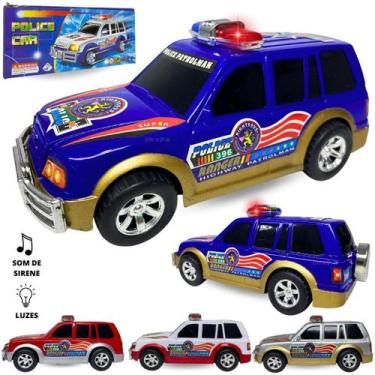 Imagem de Carrinho De Policia Com Sirene E Luz Bate E Volta Brinquedo - Europio,
