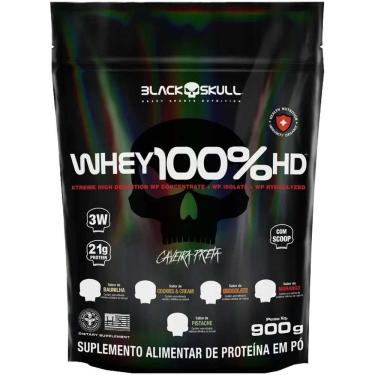 Imagem de Whey 100% Hd Refil 900G Black Skull Whey Protein 3W Pistache