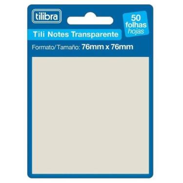 Imagem de Bloco Adesivo Tilibra 76x76mm Tili Notes Adesivo Transparente