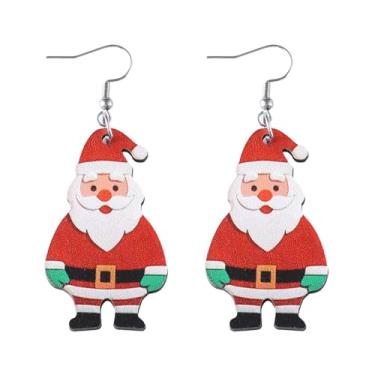 Imagem de Brincos de Natal femininos com pingente de Papai Noel, roupas de Natal, acessórios de bijuteria, 2inch, Aço inoxidável, Sem pedra preciosa