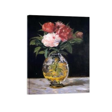 Imagem de Pôster e impressões em tela de flores vintage - reprodução de pintura de arte de parede famosa - buquê de flores 4 imagens prontas para pendurar tela emoldurada de 90 x 117 cm 35 x 46 pol