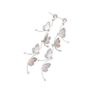 Imagem de Brincos longos femininos personalizados borboleta cobra coração gota orelha brinco longo boho borla brinco joia casamento presente de aniversário para ela, One Size, Liga de aço, Sem pedra preciosa