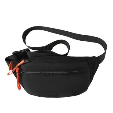 Imagem de Pochete para homens e mulheres, bolsa de cintura transversal, bolsa de cinto para viagem, caminhada, caminhada, ciclismo, fácil de carregar qualquer telefone, carteira, Preto, Tendência