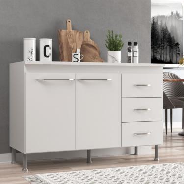 Imagem de Balcão Modulado Para Cozinha C/ Tampo Fidelitá 120cm 2Portas