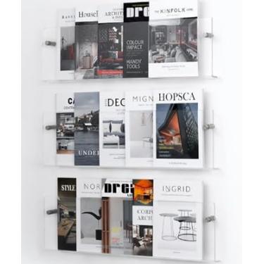 Imagem de Vankcp Pacote com 3 porta-revistas de acrílico