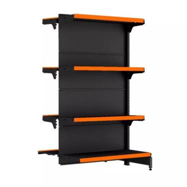 Imagem de Gondola Centro 137 FIT Continuação Preto 8 Bandeja Pe Laranja - AMAPÁ