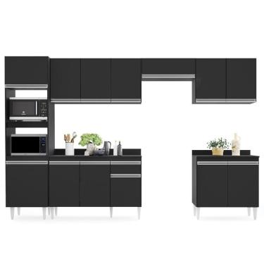 Imagem de Cozinha Modulada 6 Módulos Composição 8 Preto - Lumil Móveis