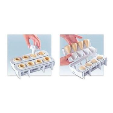 Imagem de  Fabrica De Coxinha Com 8 Formas De Plastico Branco  - Lig Brin