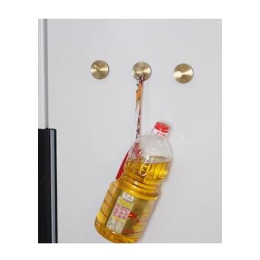 Imagem de 3 ganchos magnéticos de latão para pendurar, multifuncional, forte capacidade de carga, casa de fazenda, ganchos de madeira de nogueira rústica natural para casacos, toalha, chapéu, chaves, bolsa