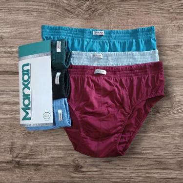 Imagem de Kit 3 Cuecas Plus-Size GG1 ao GG4 100% Algodão Cintura com quatro cost