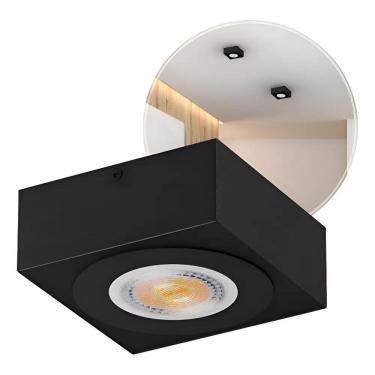 Imagem de 10X Spot Sobrepor Para Teto Beiral Dicroica Slim Led Branco