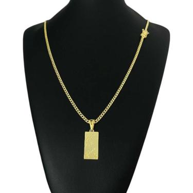 Imagem de Cordão Pitbull 3Mm + Pingente Jesus Me Guia - Banhado A Ouro