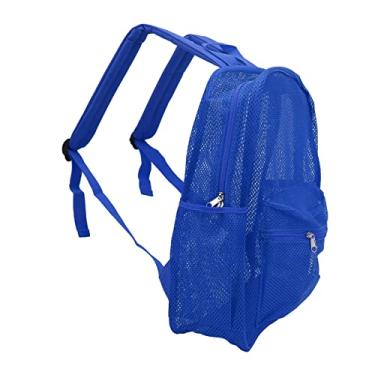 Imagem de Mochila de Malha para Malha Pesada Grande Capacidade de Grande Capacidade, Veja Através da Mochila para Estudante Universitário de Esportes de Praia de Natação (Azul)