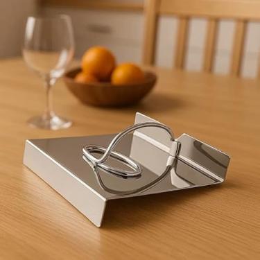 Imagem de Porta Guardanapos de Papel Aço Inox Gloss Design Moderno Durável Resistente18x18 Suporte Cozinha