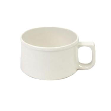 Imagem de A-to-Z Supply Caneca de sopa CR9016V, 283 g, 10 cm de diâmetro, com alça C, resistente à quebra, pode ser lavada na lava-louças, melamina, marfim, sem BPA, NSF, pacote com 12