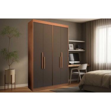 Imagem de Guarda Roupa Solteiro 4 Portas E 2 Gavetas Ph 1805 Carvalho/fendi - Herval
