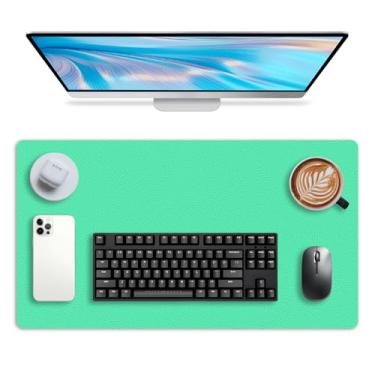 Imagem de Protetor de mesa de couro, tapete de escritório, tapete de mouse grande, borrão de couro PU antiderrapante, almofada de mesa para laptop, impermeável, tapete de teclado de mesa para escritório