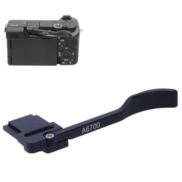 Imagem de Botão de polegar de metal compatível com câmera Sony A6700, alça de polegar com tampa de suporte de sapata, alça de dedo, extensão de aderência de polegar