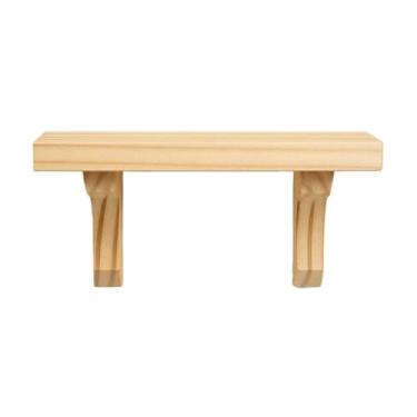 Imagem de Prateleira Decorativa Rústica com Suporte Artesanal de Madeira(Natural,30cm)