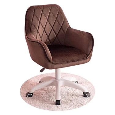 Imagem de Cadeira de escritório cadeira giratória ergonômica cadeira de escritório assento acolchoado grosso cadeira de computador sem braços cadeira de escritório cadeira de jogos (cor: marrom) necessário