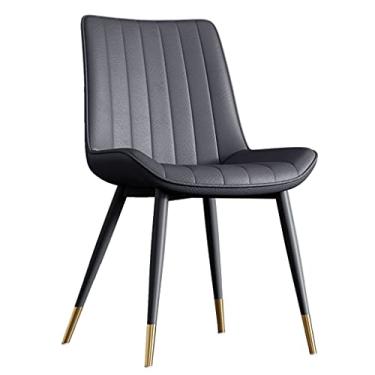 Imagem de Cadeira de Jantar Couro Fosco Sintético Cadeiras de Jantar Cadeiras de Sala de Jantar Modernas Cadeiras Laterais de Sala de Estar de Meados do Século 3 Tipos de Pernas de Cadeira (Cor: Preto, Tamanho