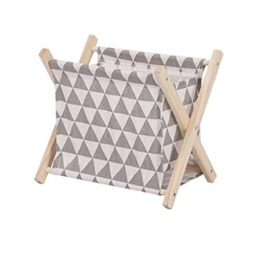 Imagem de RSLEE Estante de mesa de armazenamento de cosméticos, estante dobrável de tecido, estante de revistas, pequena estante para escritório em casa, estante com armazenamento