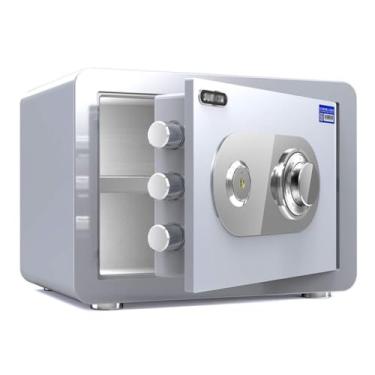 Imagem de Armário seguro de aço com trava de código mecânico, caixa de armazenamento de segurança de alto volume, à prova de fogo e à prova d'água, montável na parede para casa e escritório (tamanho: 40 cm