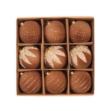 Imagem de UGPLM Conjunto de 9 bolas de Natal decorativas, enfeites inovadores para pendurar na árvore de Natal e no jardim.