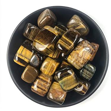 Imagem de ASPROD 1000 g olho de tigre amarelo pedra natural pedra cascalho lascas grânulos queda minerais cascalho amostra pedra decorativa DIY pedras primárias e minerais (cor: 20-40 mm)