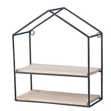 Imagem de Prateleira flutuante para decoração de casa, prateleira de parede estilo industrial escandinavo, prateleira de armazenamento de metal montada na parede, fácil de instalar, capacidade de carga 10 kg