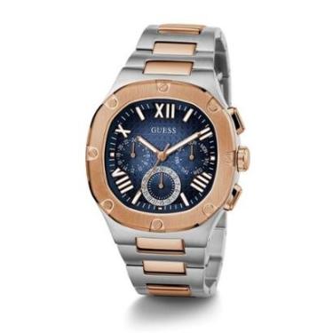 Imagem de Relógio Guess Masculino Multifunção Bicolor Azul Rose GW0572G4 Prateado Ouro Rose Azul-marinho-Masculino