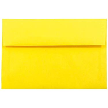 Imagem de Envelope de convite de papel reciclado JAM Paper - Brite Hue Amarelo - 4 tamanhos traseiros, Pack of 500, A10