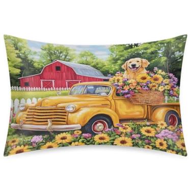 Imagem de Fronha Queen Size de cetim de seda para cabelo e pele, capa de almofada macia deslizante para caminhão, flor, cão, com fecho de envelope para dormir, mulheres, homens, crianças, 50 x 76 cm, 1 peça